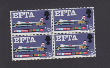 GB QE II Stamp 1967 EFTA 1/6d Blk 4 UM MM PHOS SG716P Mauritron 78101