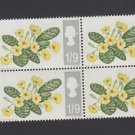 GB QE II Stamp 1967 Flowers 1/9d Blk 4 UM PHOS SG722P Mauritron 78107