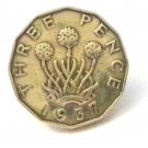 Pin Badge 3d Threepenny Threepence 1937 Mauritron #250234.
