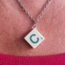 Necklace Scrabble Tile C 18 inch chain with clasp.   Mauritron #250447.