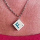 Necklace Scrabble Tile F 18 inch chain with clasp.   Mauritron #250450.