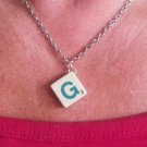 Necklace Scrabble Tile G 18 inch chain with clasp.   Mauritron #250451.