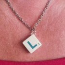 Necklace Scrabble Tile Letter L 18 inch chain with clasp.   Mauritron #250456.