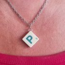 Necklace Scrabble Tile Letter P 18 inch chain with clasp.   Mauritron #250460.