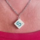 Necklace Scrabble Tile Letter S 18 inch chain with clasp.   Mauritron #250463.