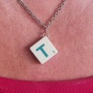 Necklace Scrabble Tile Letter T 18 inch chain with clasp.   Mauritron #250464.