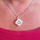 Necklace Scrabble Tile Letter U 18 inch chain with clasp.   Mauritron #250465.