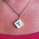 Necklace Scrabble Tile Letter Y 18 inch chain with clasp.   Mauritron #250469.