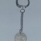 Keyring Lucky 6d Sixpence Coin 1953.  Mauritron #250472.