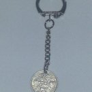 Keyring Lucky 6d Sixpence Coin 1959.  Mauritron #250478.