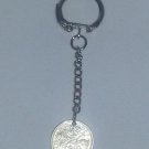 Keyring Lucky 6d Sixpence Coin 1960. Mauritron #250479.