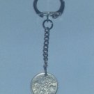 Keyring Lucky 6d Sixpence Coin 1961.  Mauritron #250480.
