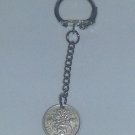 Keyring Lucky 6d Sixpence Coin 1964.  Mauritron #250483.