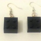 Earrings Black Lego Building Brick. Lovely Set.  Mauritron #250493.