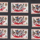 GB QEII Stamp. 1968 Christmas 4d x 9 MFU SG775 Mauritron #78191