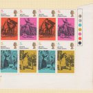 GB QEII Stamp. 1970 Literary 5d Corner BLK 8 UM SG824 to 827 Mauritron #78313
