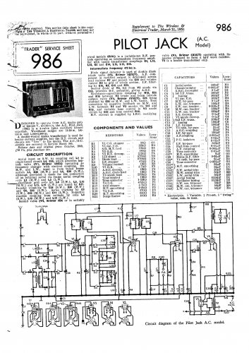 Pilot Jack AC Schematics Circuits Service Sheets  for download.