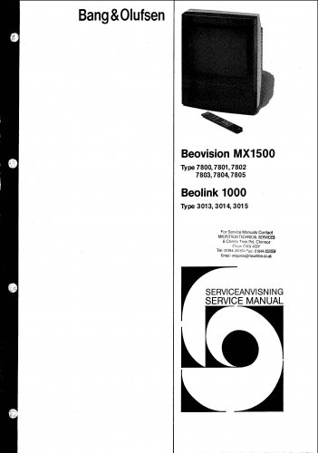 Bang & Olufsen Beolink 1000 Type 3014. Service Manual PDF download.