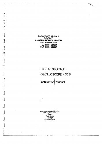 Advance 4035 Oscilloscope Operating Guide PDF download.