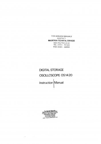 Advance OS1420 Oscilloscope Service Manual PDF download.
