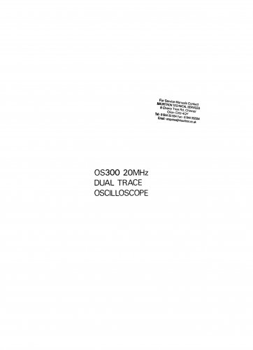 Advance OS300 Oscilloscope Operating Guide PDF download.