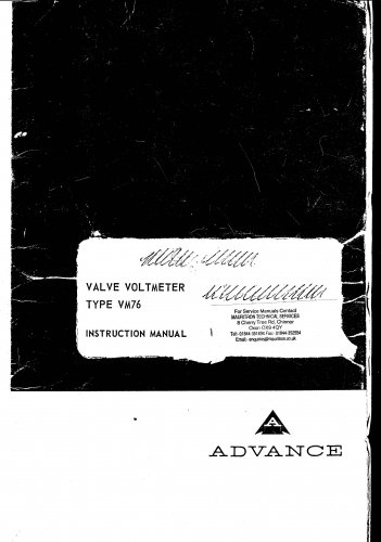 Advance VM76 VVM Operating Guide PDF download.