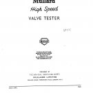 Mullard High Speed Valve Tester Operating Guide PDF download.