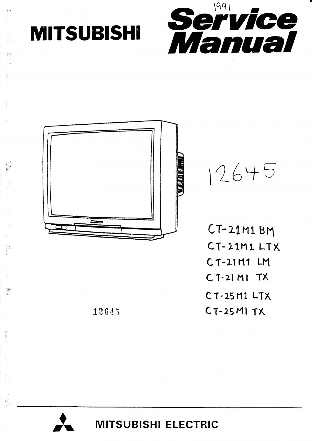 Mitsubishi CT21M1LTX Television Service Manual PDF download.