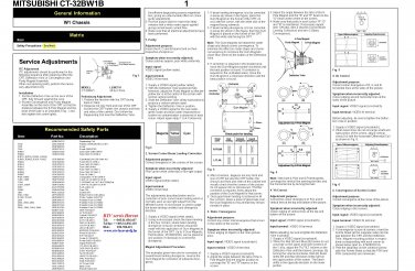 Mitsubishi W1 CHASSIS Television Service Manual PDF download.