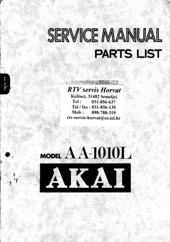 Akai AA1010L Audio Equipment Service Manual PDF download.