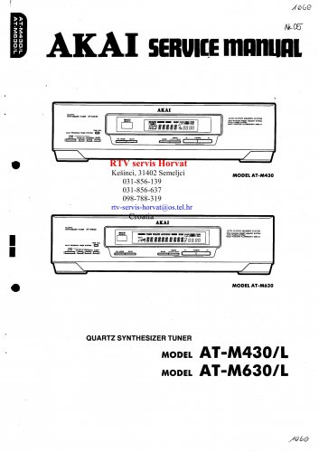 Akai ATM430 Audio Equipment Service Manual PDF download.