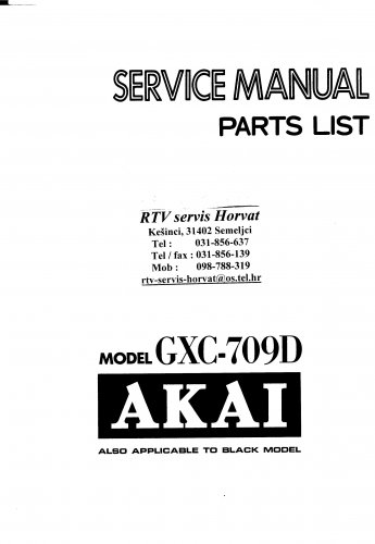 Akai GXC709D Audio Equipment Service Manual PDF download.