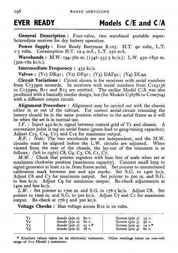 Ever Ready C. Vintage Wireless Service Sheets PDF download.