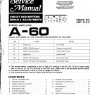 Pioneer A60  AMPLIFIER Service Manual PDF download.