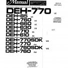 Pioneer DEH760  CD TUNER Service Manual PDF download.