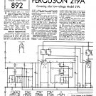 Ferguson 219A Vintage Audio Service Schematics PDF download.