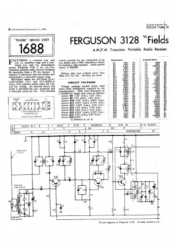 Ferguson FIELDSMAN Vintage Audio Service Schematics PDF download.