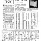 Bush TR102 Vintage Wireless Service Schematics PDF download.
