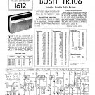 Bush TR106 Vintage Wireless Service Schematics PDF download.