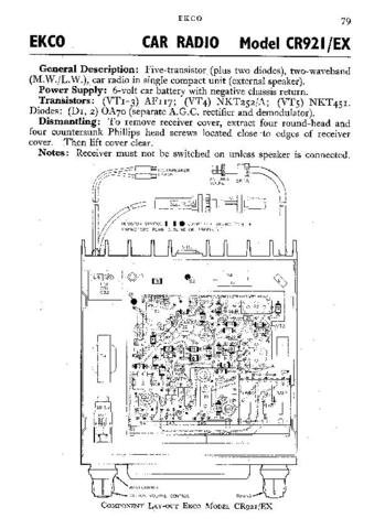 EKCO CR921EX Equipment Service Information by download #90194