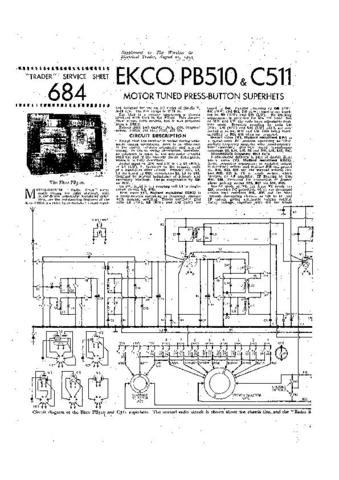 EKCO PB510 Equipment Service Information by download #90221