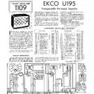 EKCO U195 Equipment Service Information by download #90385