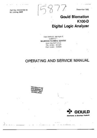 Gould K100D Service and Operating Combined by download #90405