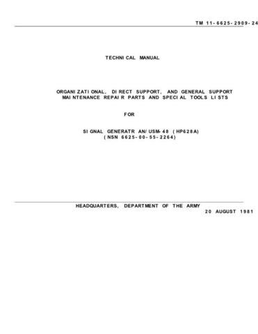 Hewlett Packard 628A Military Technical Manual by download #90462