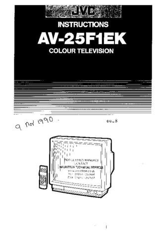 JVC AV25F1EK Operating Guide by download #90513
