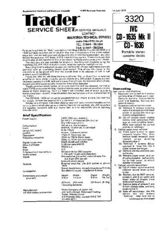 JVC CD1635 MK II Service Manual by download #90519