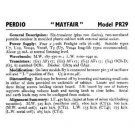 PERDIO MAYFAIR Equipment Service Information by download #90619