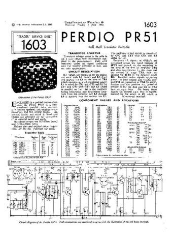 PERDIO PR51 Equipment Service Information by download #90657