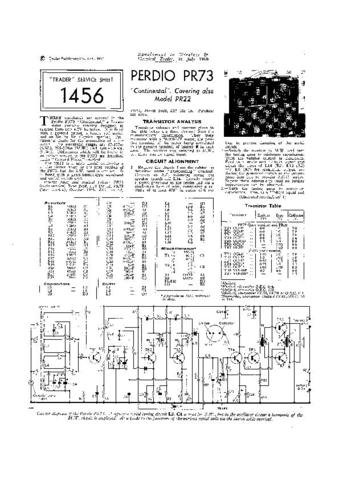 PERDIO PR73 Equipment Service Information by download #90660