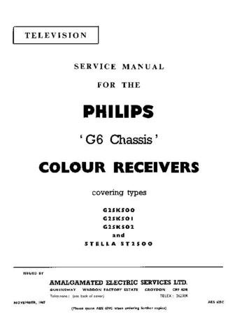 PHILIPS G6 Vintage TV Service Info by download #90768